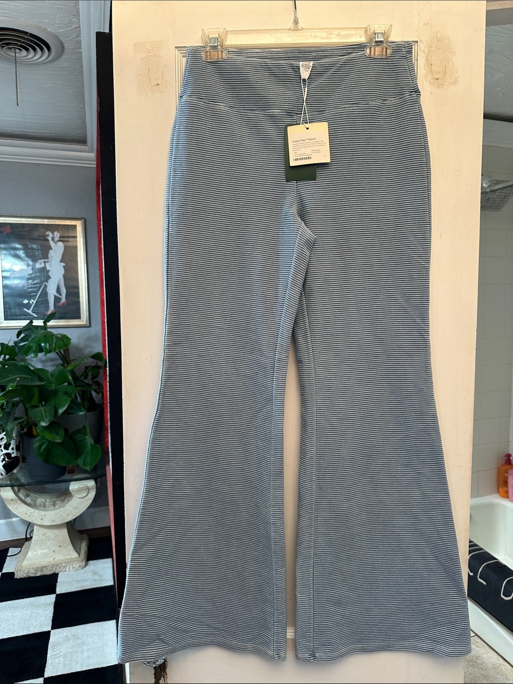 HALARA Blue & White Striped Flex Denim